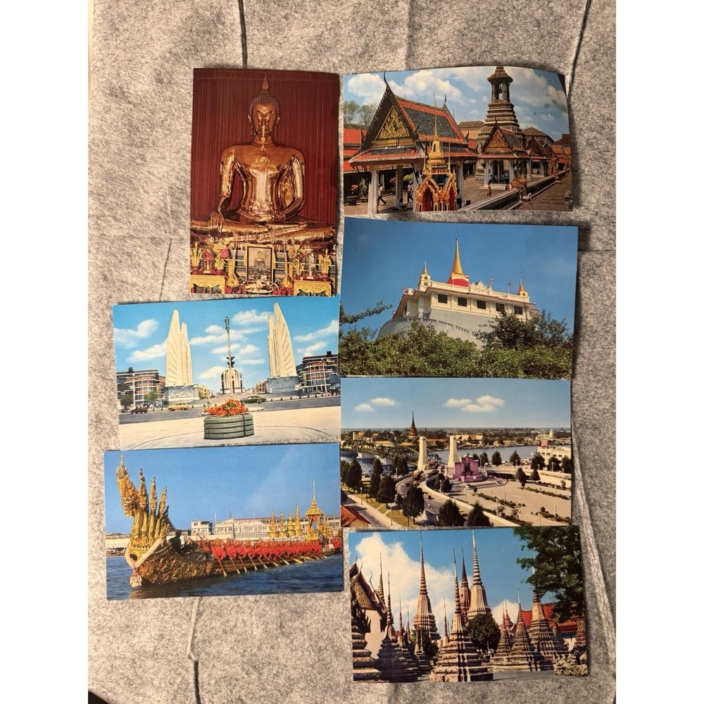Vintage 1960s-1970s Thailand vacation destination postcards, lot of 7